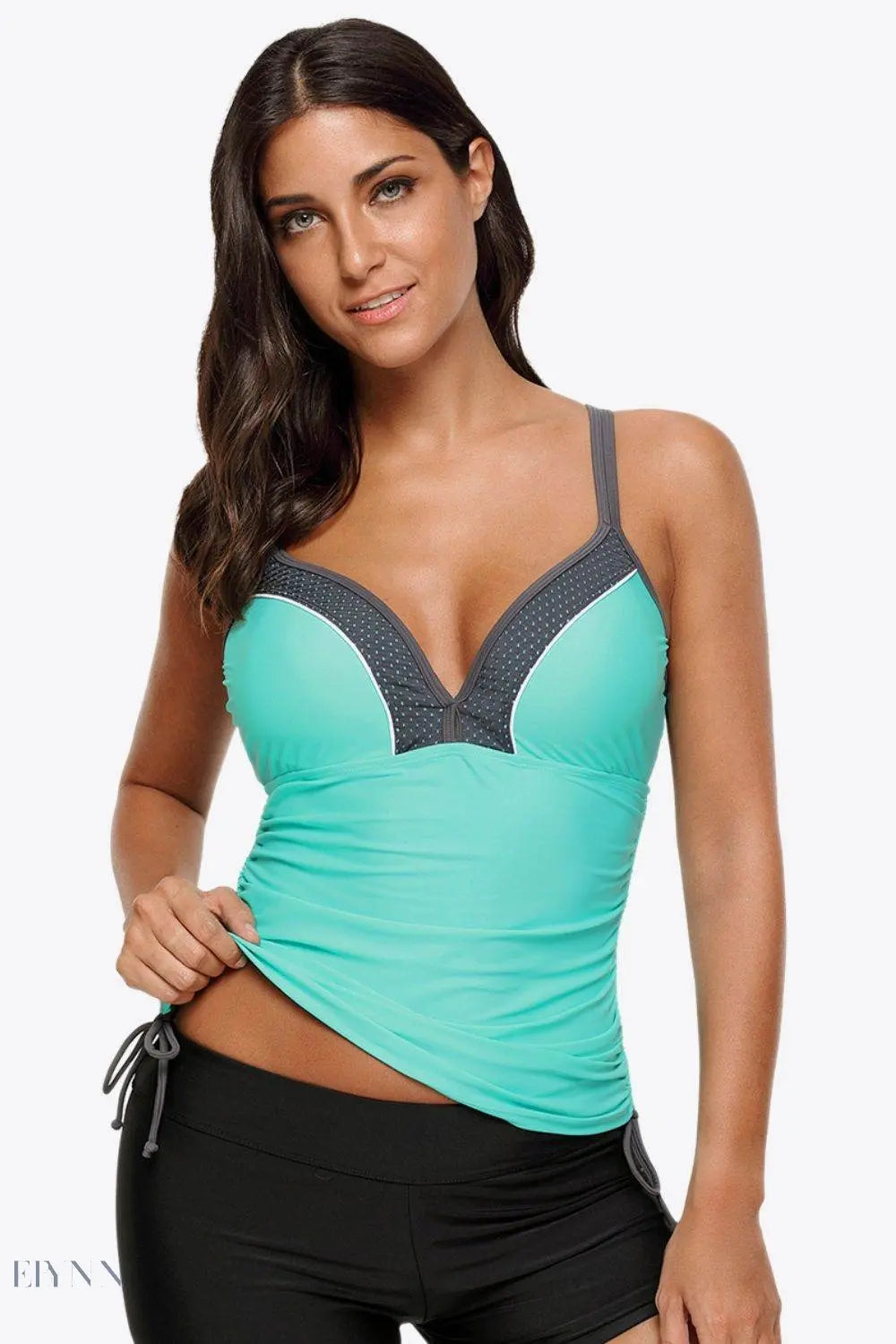 Contrast Sweetheart Neck Swim Cami - EBYNN
