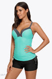 Contrast Sweetheart Neck Swim Cami - EBYNN