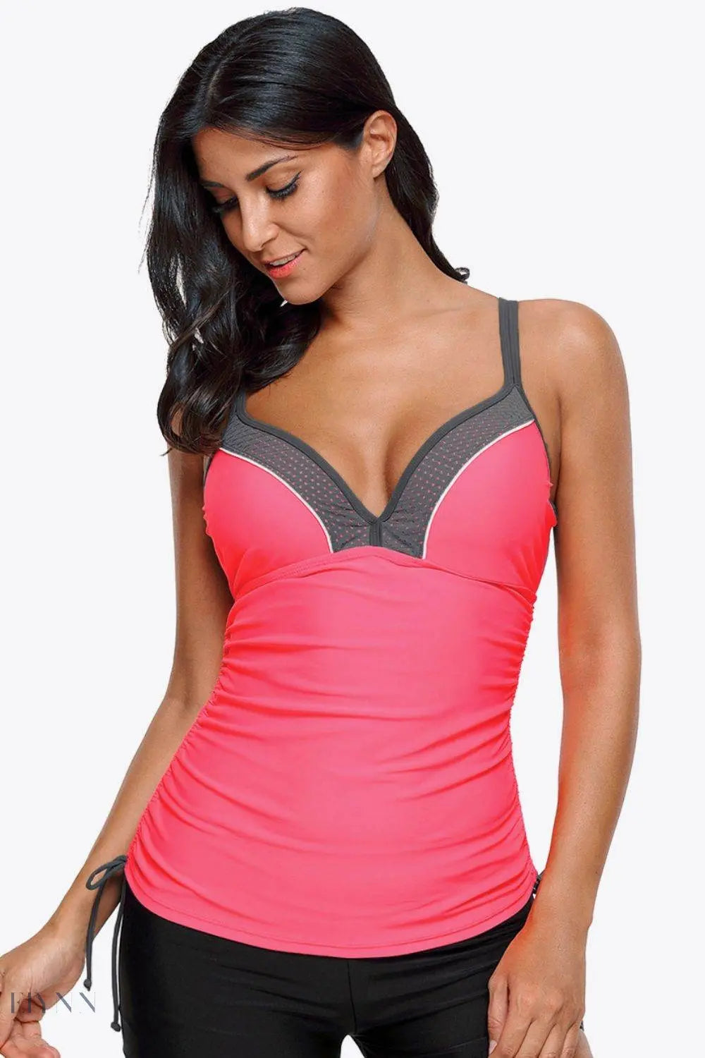 Contrast Sweetheart Neck Swim Cami - EBYNN