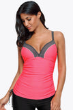 Contrast Sweetheart Neck Swim Cami - EBYNN