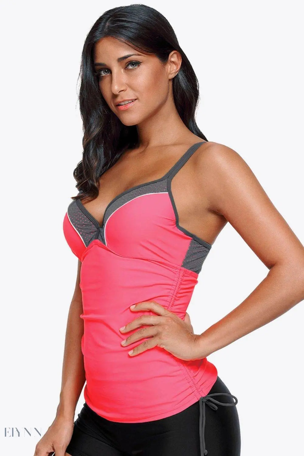 Contrast Sweetheart Neck Swim Cami - EBYNN
