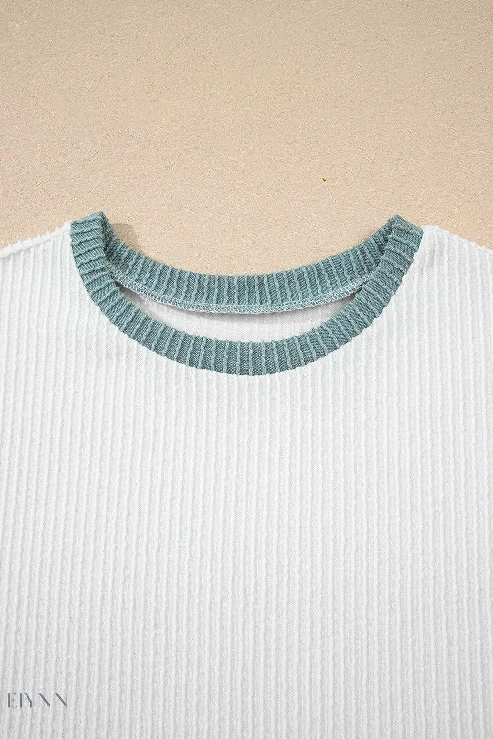 Contrast Trim Sleeveless Top - Stylish Ribbed Knit Design - EBYNN