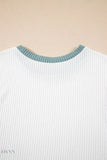 Contrast Trim Sleeveless Top - Stylish Ribbed Knit Design - EBYNN