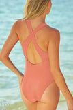 Crisscross Back One-Piece Swimsuit - EBYNN