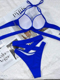 Crisscross Halter Neck Bikini Set - EBYNN
