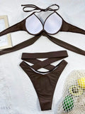 Crisscross Halter Neck Bikini Set - EBYNN