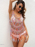Crochet Fringe Beach Cover Up - EBYNN