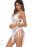 Crochet Fringe Beach Cover Up - EBYNN