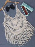 Crochet Fringe Beach Cover Up - EBYNN