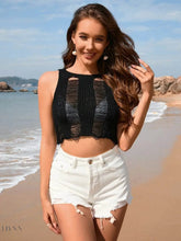 Cutout Round Neck Sleeveless Cover Up - EBYNN