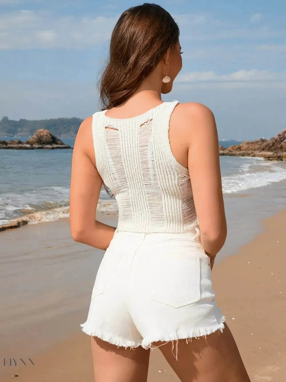 Cutout Round Neck Sleeveless Cover Up - EBYNN