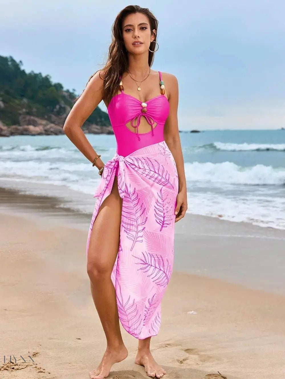 Cutout Sweetheart Neck One-Piece Swim Set - EBYNN