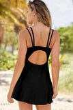Double-Strap Cutout Swim Dress - EBYNN