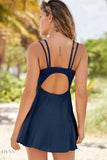Double-Strap Cutout Swim Dress - EBYNN