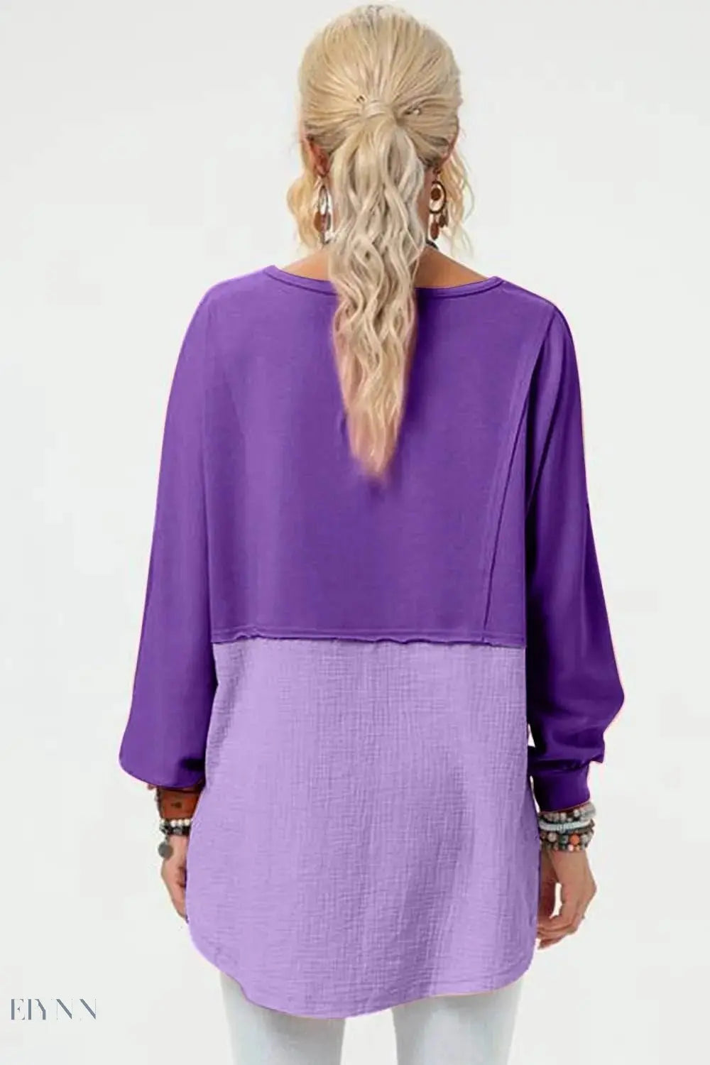 Double Take High-Low T-Shirt - Full Size Long Sleeve for Effortless Style - EBYNN