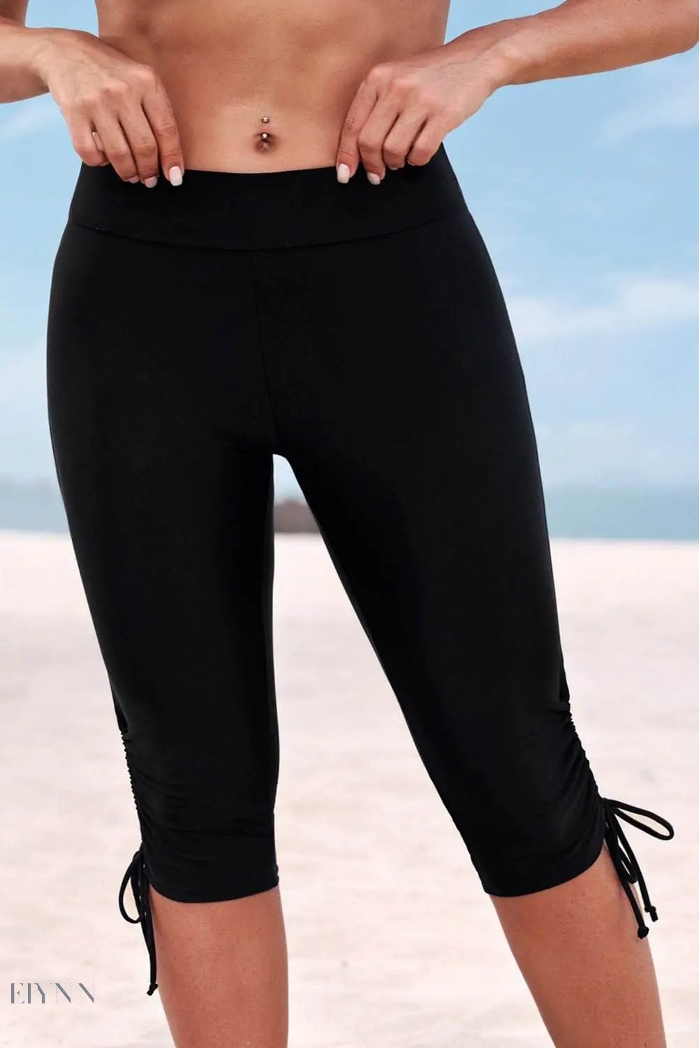 Drawstring Ruched Swim Shorts - EBYNN