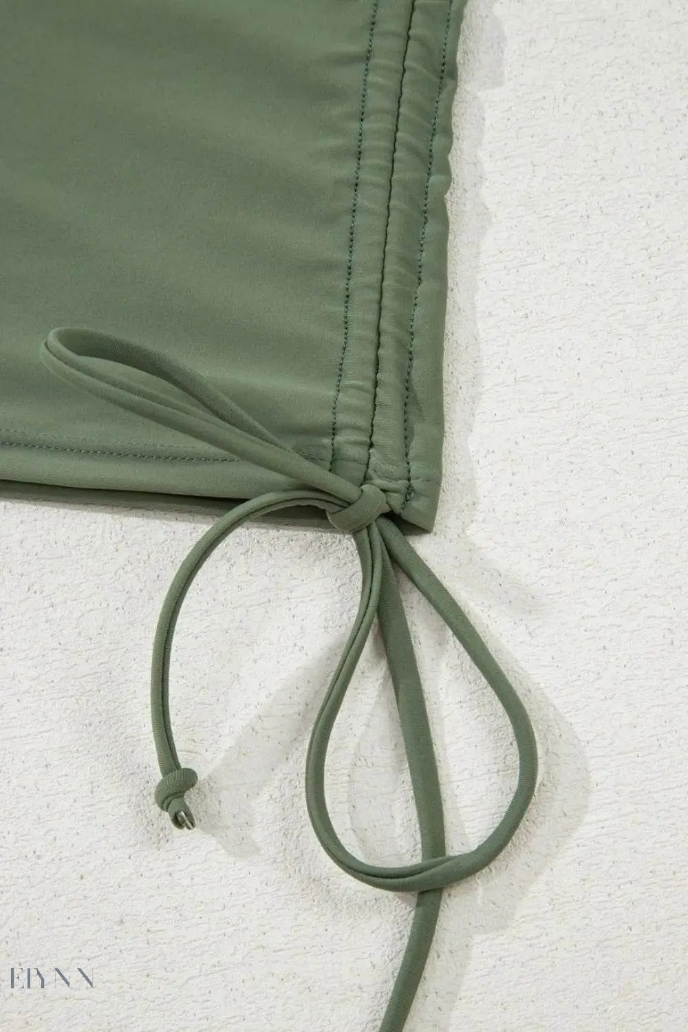 Drawstring Ruched Wide Straps Tankini Set - EBYNN