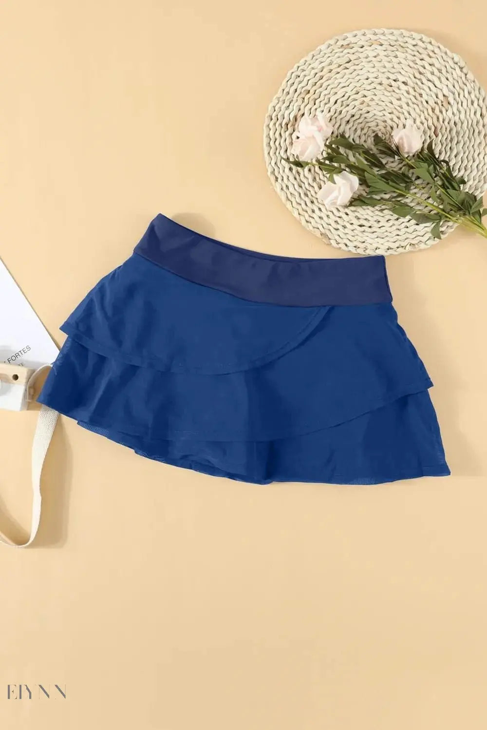 Elastic Waist Swim Skirt with Ruffles - EBYNN