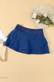 Elastic Waist Swim Skirt with Ruffles - EBYNN