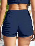 FAM-FAM Ruched Mid-Rise Waist Swim Shorts - EBYNN