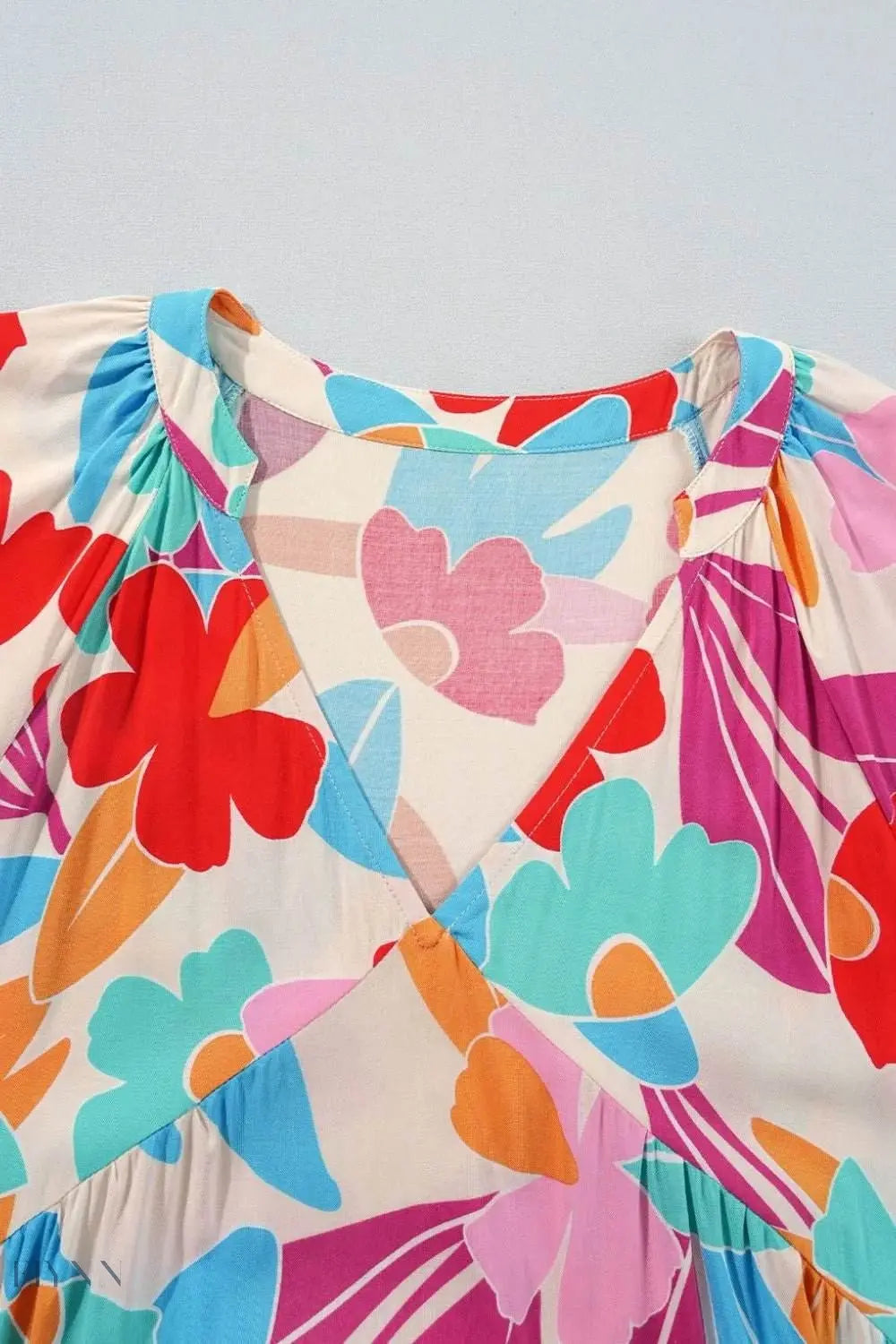 Floral Babydoll Dress with Bubble Sleeves and Tiered Ruffle Design - EBYNN