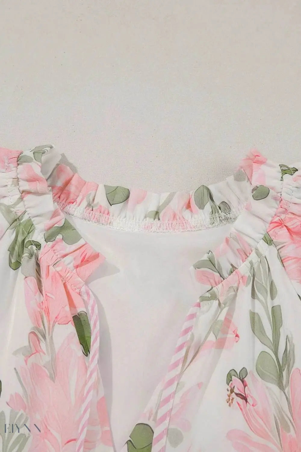 Floral Contrast Edge Layered Mini Dress - EBYNN