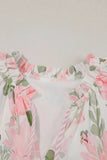 Floral Contrast Edge Layered Mini Dress - EBYNN