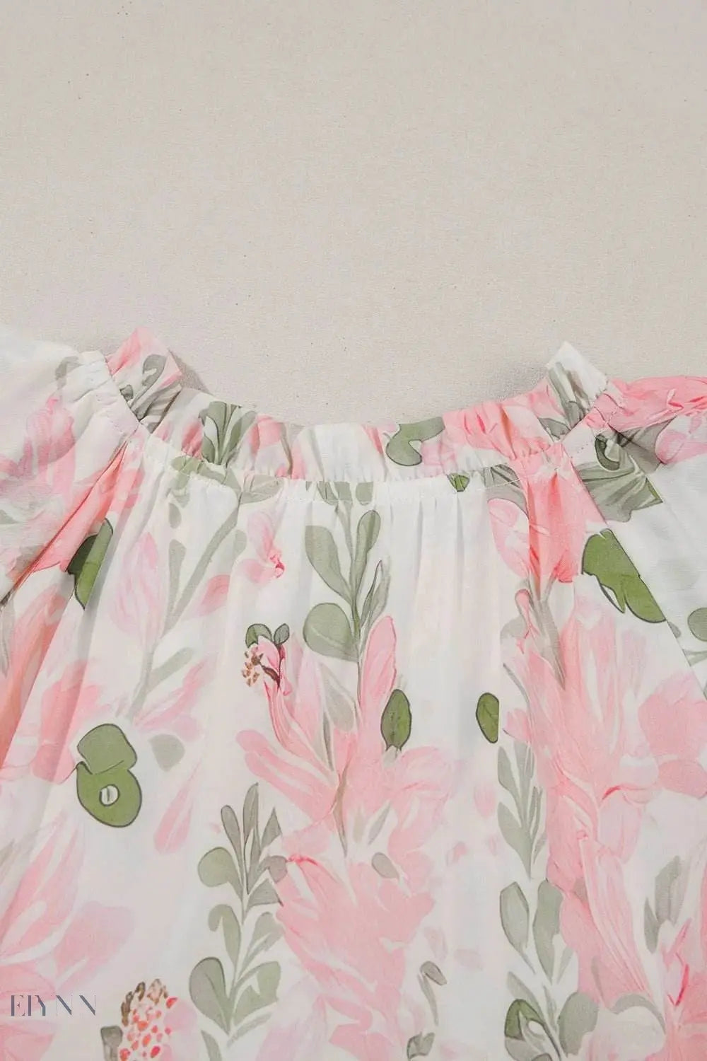 Floral Contrast Edge Layered Mini Dress - EBYNN