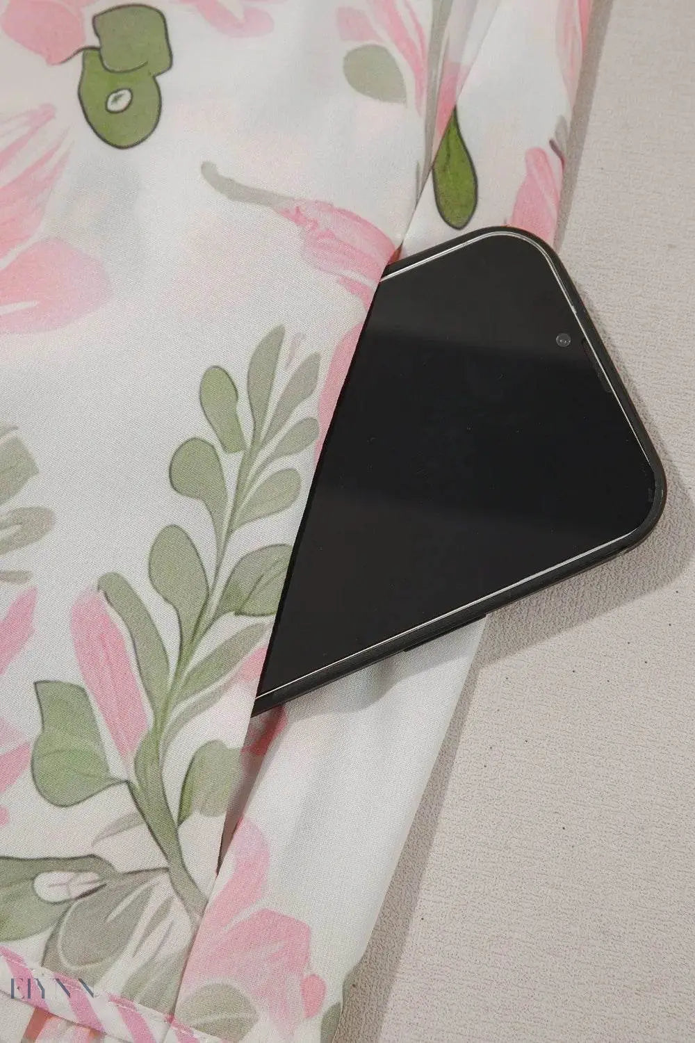 Floral Contrast Edge Layered Mini Dress - EBYNN