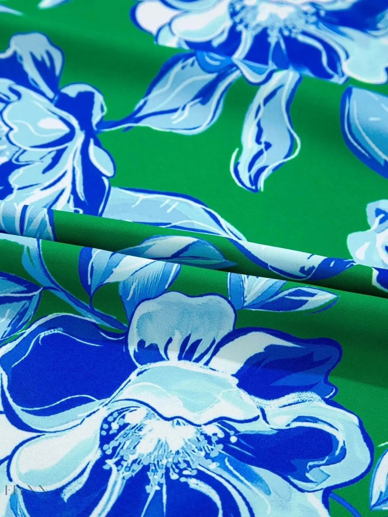 Floral Lace Blouse with Ruffle Sleeves and Pleated Design - EBYNN