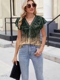 Floral Summer Blouse with V-Neck and Cap Sleeves for Effortless Style - EBYNN