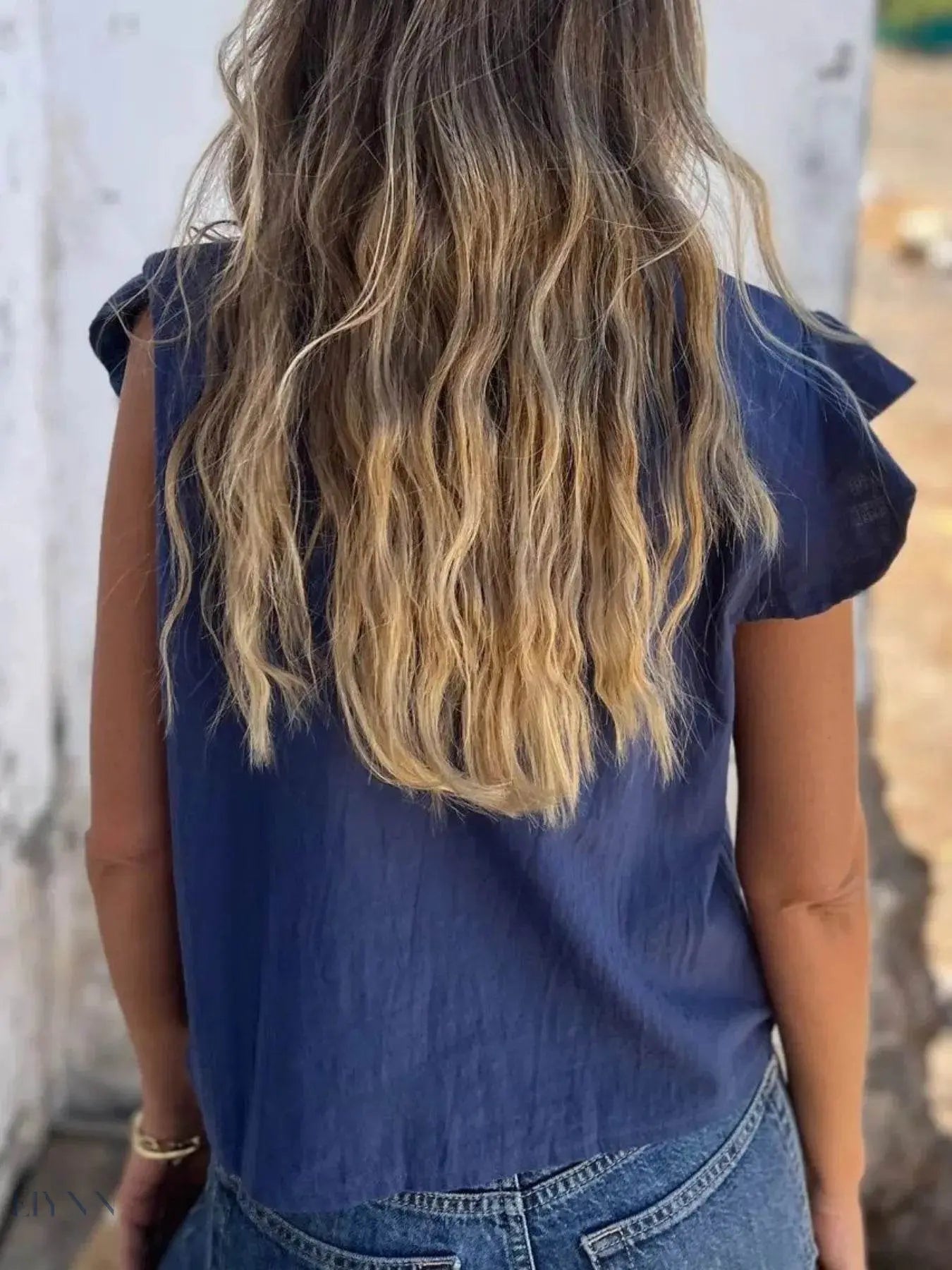 Plus Size Cap Sleeve Blouse with Ruched V-Neck Design - EBYNN