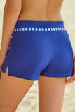 Full Size Run Contrast Drawstring Swim Bottoms - EBYNN