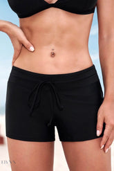 Full Size Run Contrast Drawstring Swim Bottoms - EBYNN