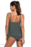 Full Size Spaghetti Strap Scoop Neck Tankini Set - EBYNN