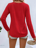 Plus Size Long Sleeve T-Shirt with V-Neck for Every Body - EBYNN