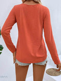 Plus Size Long Sleeve T-Shirt with V-Neck for Every Body - EBYNN