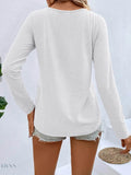 Plus Size Long Sleeve T-Shirt with V-Neck for Every Body - EBYNN