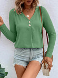 Plus Size Long Sleeve T-Shirt with V-Neck for Every Body - EBYNN