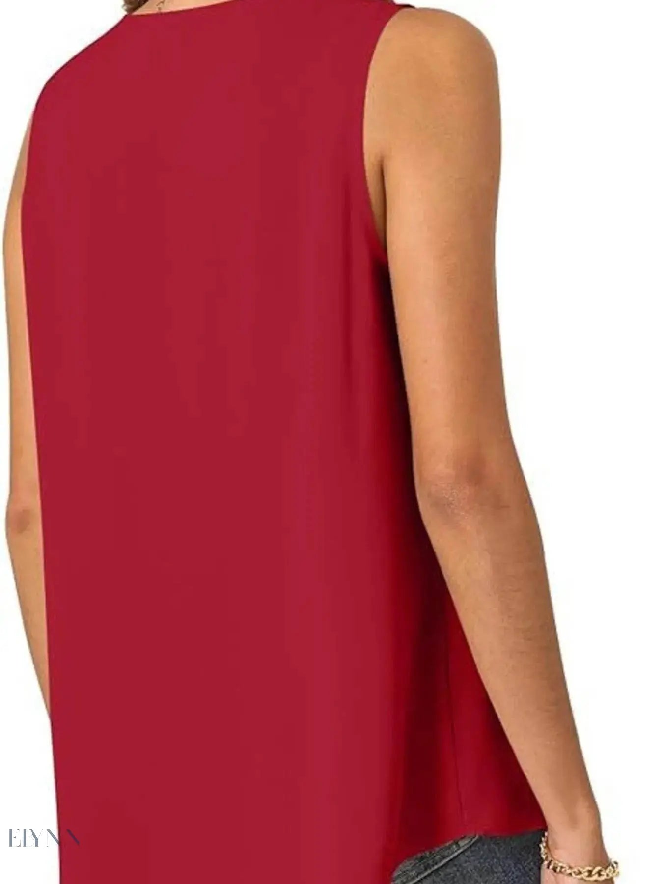 Plus Size V-Neck Tank Top - Stylish Sleeveless Fashion for Every Body - EBYNN