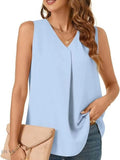 Plus Size V-Neck Tank Top - Stylish Sleeveless Fashion for Every Body - EBYNN