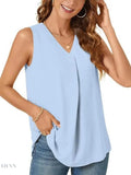 Plus Size V-Neck Tank Top - Stylish Sleeveless Fashion for Every Body - EBYNN