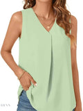 Plus Size V-Neck Tank Top - Stylish Sleeveless Fashion for Every Body - EBYNN