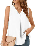 Plus Size V-Neck Tank Top - Stylish Sleeveless Fashion for Every Body - EBYNN