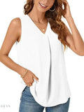 Plus Size V-Neck Tank Top - Stylish Sleeveless Fashion for Every Body - EBYNN