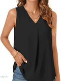 Plus Size V-Neck Tank Top - Stylish Sleeveless Fashion for Every Body - EBYNN