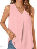 Plus Size V-Neck Tank Top - Stylish Sleeveless Fashion for Every Body - EBYNN