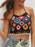 Geometric Halter Neck Swim Top - EBYNN