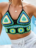 Geometric Halter Neck Swim Top - EBYNN