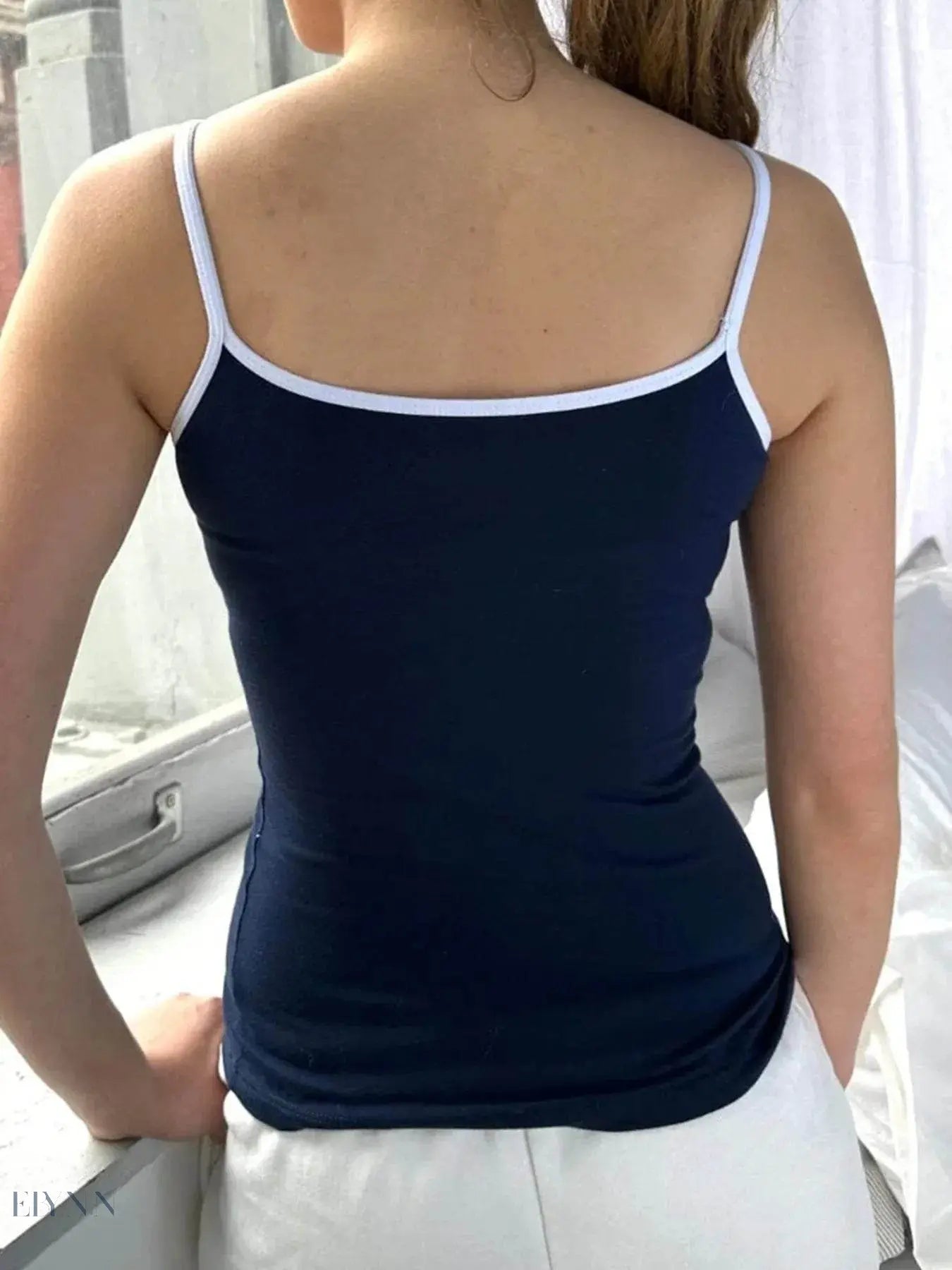 Heart Cami Top with Contrast Trim for Stylish Comfort - EBYNN